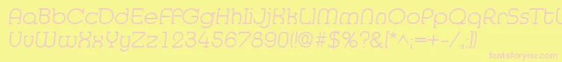 MedflyLight Font – Pink Fonts on Yellow Background