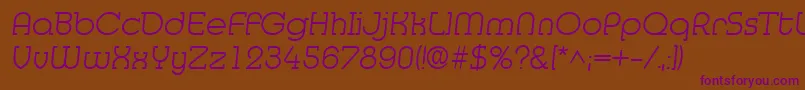 MedflyLight-fontti – violetit fontit ruskealla taustalla