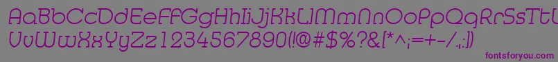 フォントMedflyLight – 紫色のフォント、灰色の背景