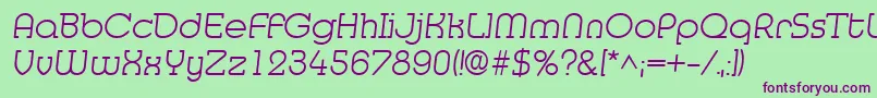 MedflyLight Font – Purple Fonts on Green Background