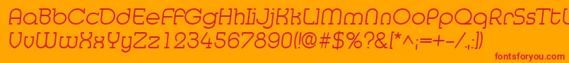 フォントMedflyLight – オレンジの背景に赤い文字