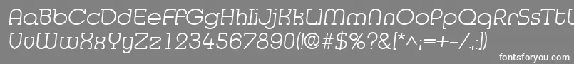 フォントMedflyLight – 灰色の背景に白い文字