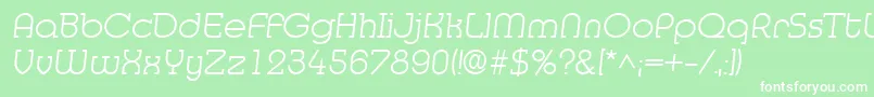 Шрифт MedflyLight – белые шрифты на зелёном фоне