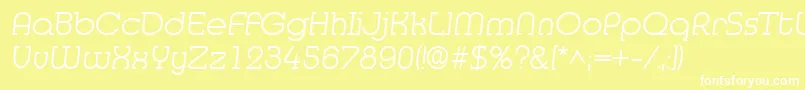 MedflyLight-fontti – valkoiset fontit keltaisella taustalla