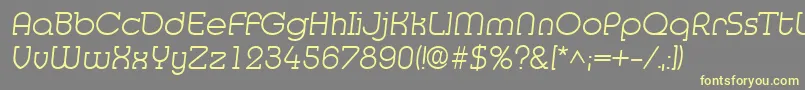 MedflyLight-fontti – keltaiset fontit harmaalla taustalla