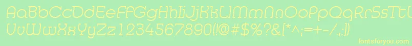 MedflyLight Font – Yellow Fonts on Green Background