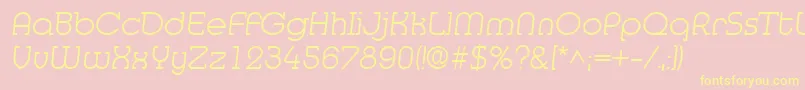 MedflyLight-fontti – keltaiset fontit vaaleanpunaisella taustalla