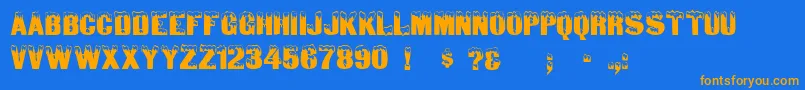 Iceland Font – Orange Fonts on Blue Background