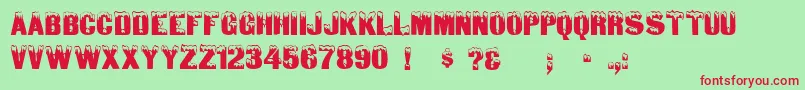 Iceland Font – Red Fonts on Green Background