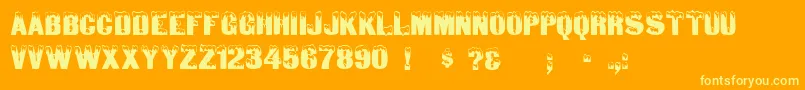 Iceland Font – Yellow Fonts on Orange Background