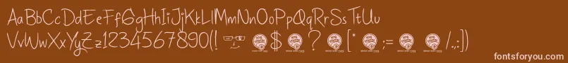 More about DhfQuintasDiary Font DhfQuintasDiary Font – Pink Fonts on Brown Background