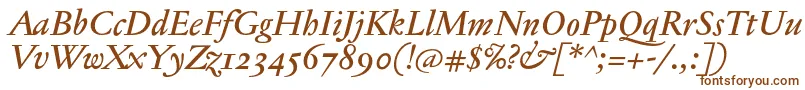 JannontextmedosfItalic-fontti – ruskeat fontit valkoisella taustalla