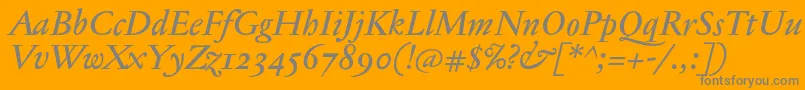 JannontextmedosfItalic Font – Gray Fonts on Orange Background