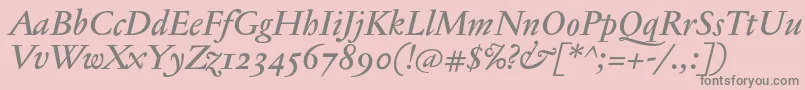 JannontextmedosfItalic Font – Gray Fonts on Pink Background