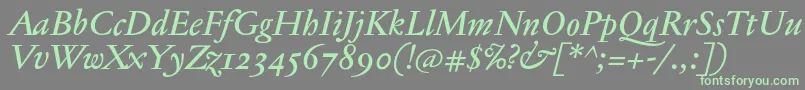 JannontextmedosfItalic Font – Green Fonts on Gray Background