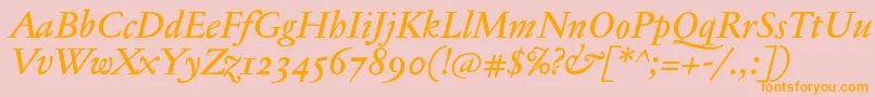 JannontextmedosfItalic Font – Orange Fonts on Pink Background