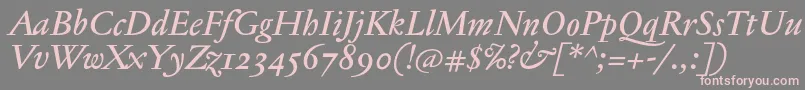 JannontextmedosfItalic Font – Pink Fonts on Gray Background