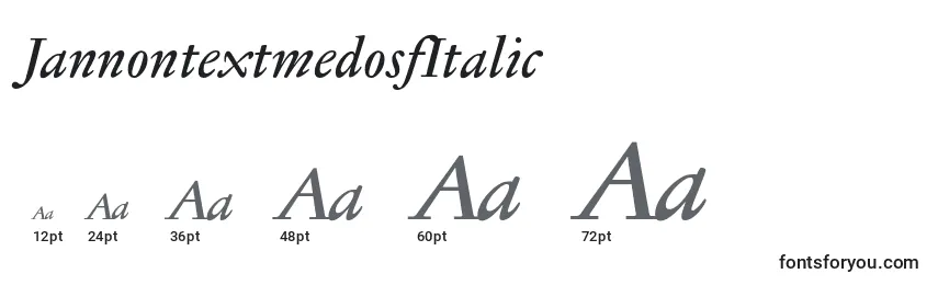 Größen der Schriftart JannontextmedosfItalic