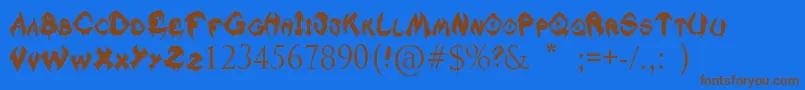 RaslaniKavaliarKaiser-fontti – ruskeat fontit sinisellä taustalla