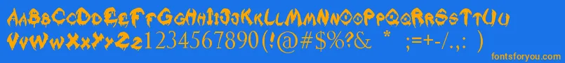 RaslaniKavaliarKaiser Font – Orange Fonts on Blue Background