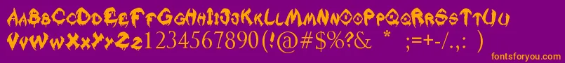 RaslaniKavaliarKaiser Font – Orange Fonts on Purple Background