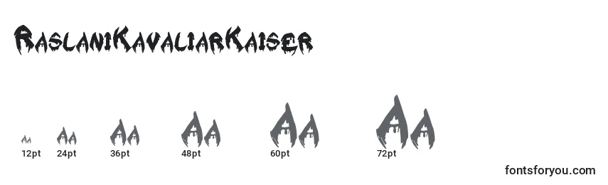 Размеры шрифта RaslaniKavaliarKaiser