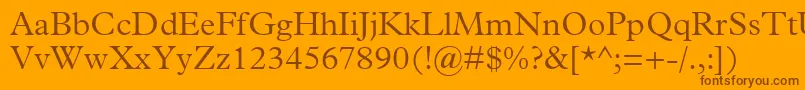 PlantinMtLight Font – Brown Fonts on Orange Background