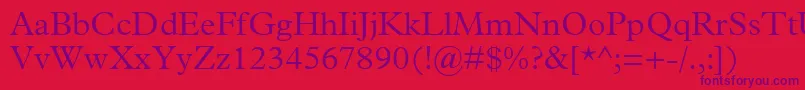 PlantinMtLight Font – Purple Fonts on Red Background