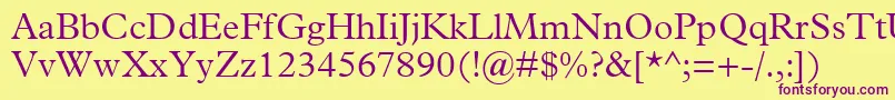 PlantinMtLight Font – Purple Fonts on Yellow Background