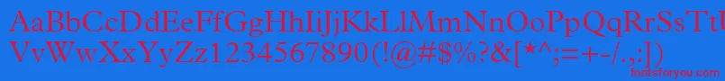 PlantinMtLight Font – Red Fonts on Blue Background