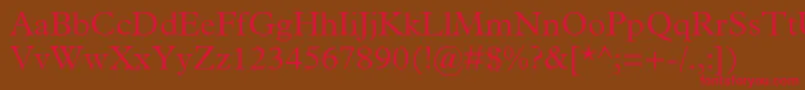 PlantinMtLight Font – Red Fonts on Brown Background