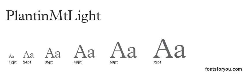 PlantinMtLight Font Sizes