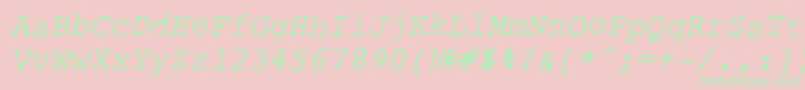 RoughTypewriterItl Font – Green Fonts on Pink Background