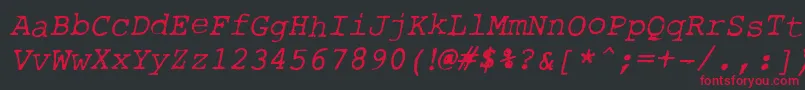 RoughTypewriterItl-fontti – punaiset fontit mustalla taustalla