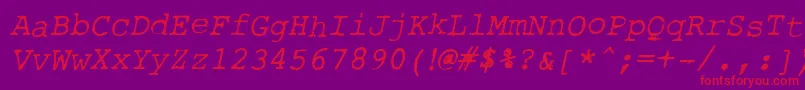 Шрифт RoughTypewriterItl – красные шрифты на фиолетовом фоне