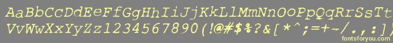 fuente RoughTypewriterItl – Fuentes Amarillas Sobre Fondo Gris