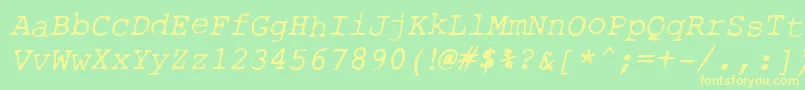 Czcionka RoughTypewriterItl – żółte czcionki na zielonym tle