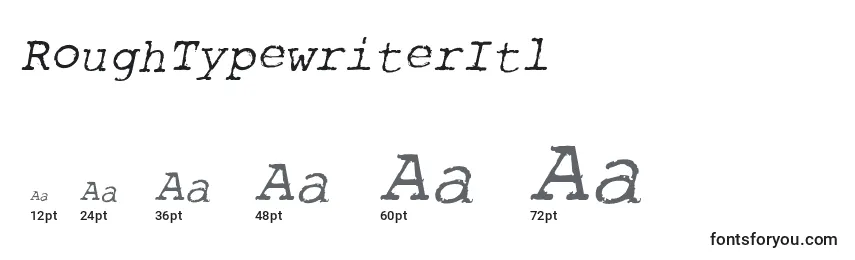 RoughTypewriterItl Font Sizes