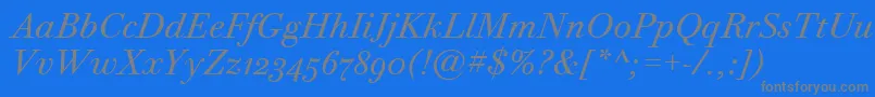 BodoniTwelveOsItcTtBookita Font – Gray Fonts on Blue Background
