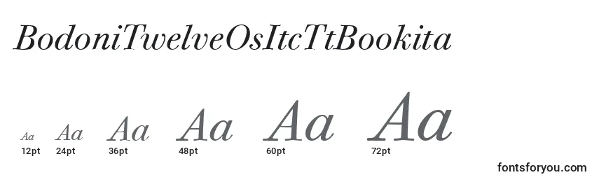 Размеры шрифта BodoniTwelveOsItcTtBookita