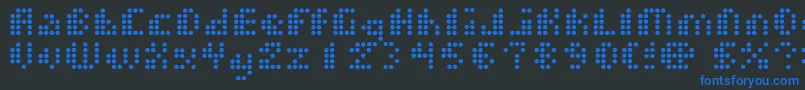 Dotshorm Font – Blue Fonts on Black Background
