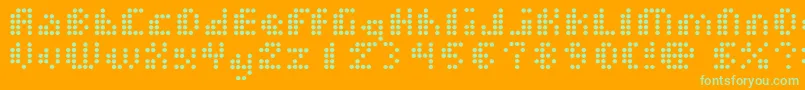 Dotshorm Font – Green Fonts on Orange Background