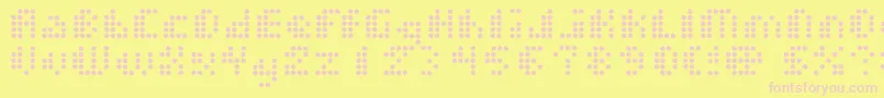 Dotshorm-Schriftart – Rosa Schriften auf gelbem Hintergrund