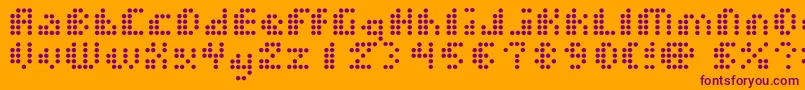 フォントDotshorm – オレンジの背景に紫のフォント