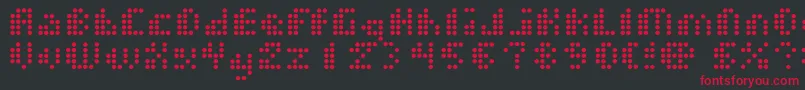 Dotshorm-Schriftart – Rote Schriften auf schwarzem Hintergrund