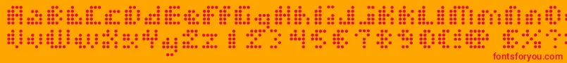 Dotshorm Font – Red Fonts on Orange Background