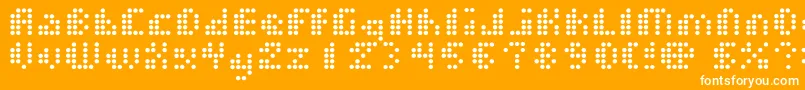 Dotshorm Font – White Fonts on Orange Background