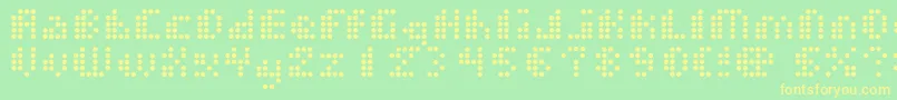 Dotshorm Font – Yellow Fonts on Green Background