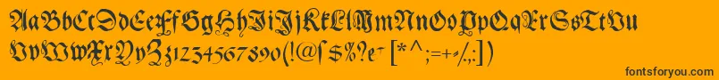 Gebetbuchfraktur Font – Black Fonts on Orange Background