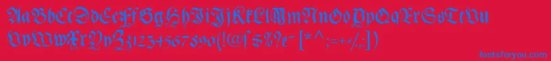 Gebetbuchfraktur Font – Blue Fonts on Red Background